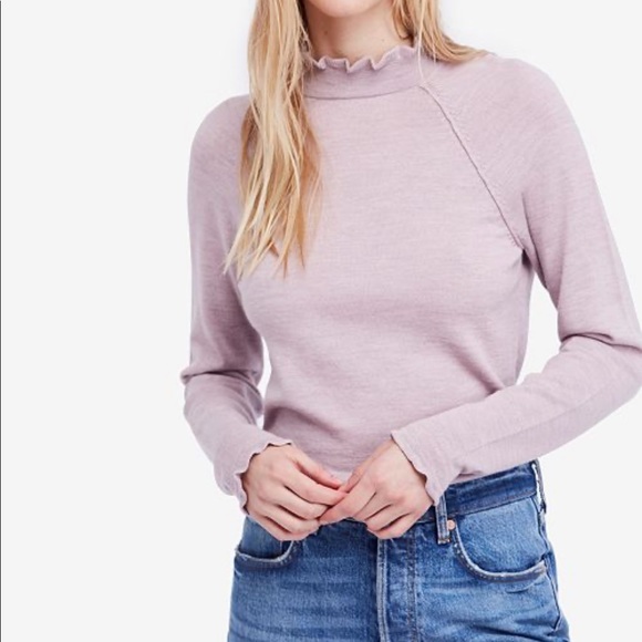 Free People Ruffle Mock Turtle Neck 